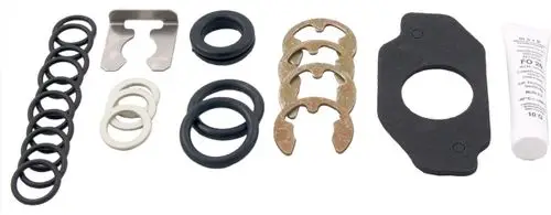 Dichtungsset mit verschiedenen O-Ringen, Sicherungselementen und einer Dichtung, geeignet für Schwengverriegelung der Brennkammer, Marke Wolf.